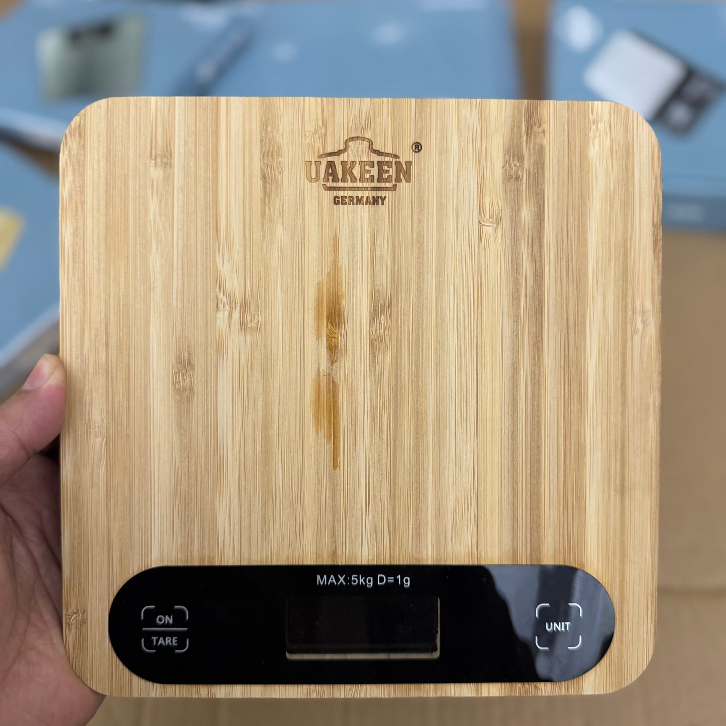 Uakeen Germany Digital Kitchen Scale | Bamboo Wooden Weighing Machine