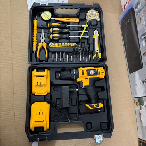 35pic Cordless Drill & Tool Kit Set (Yellow/Black) – German