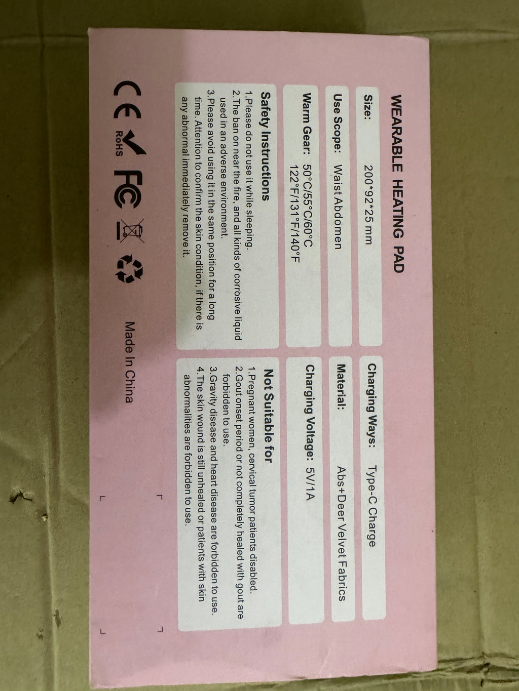 Lot Imported Wearable Heating Pad – Portable Menstrual & Waist Relief Belt