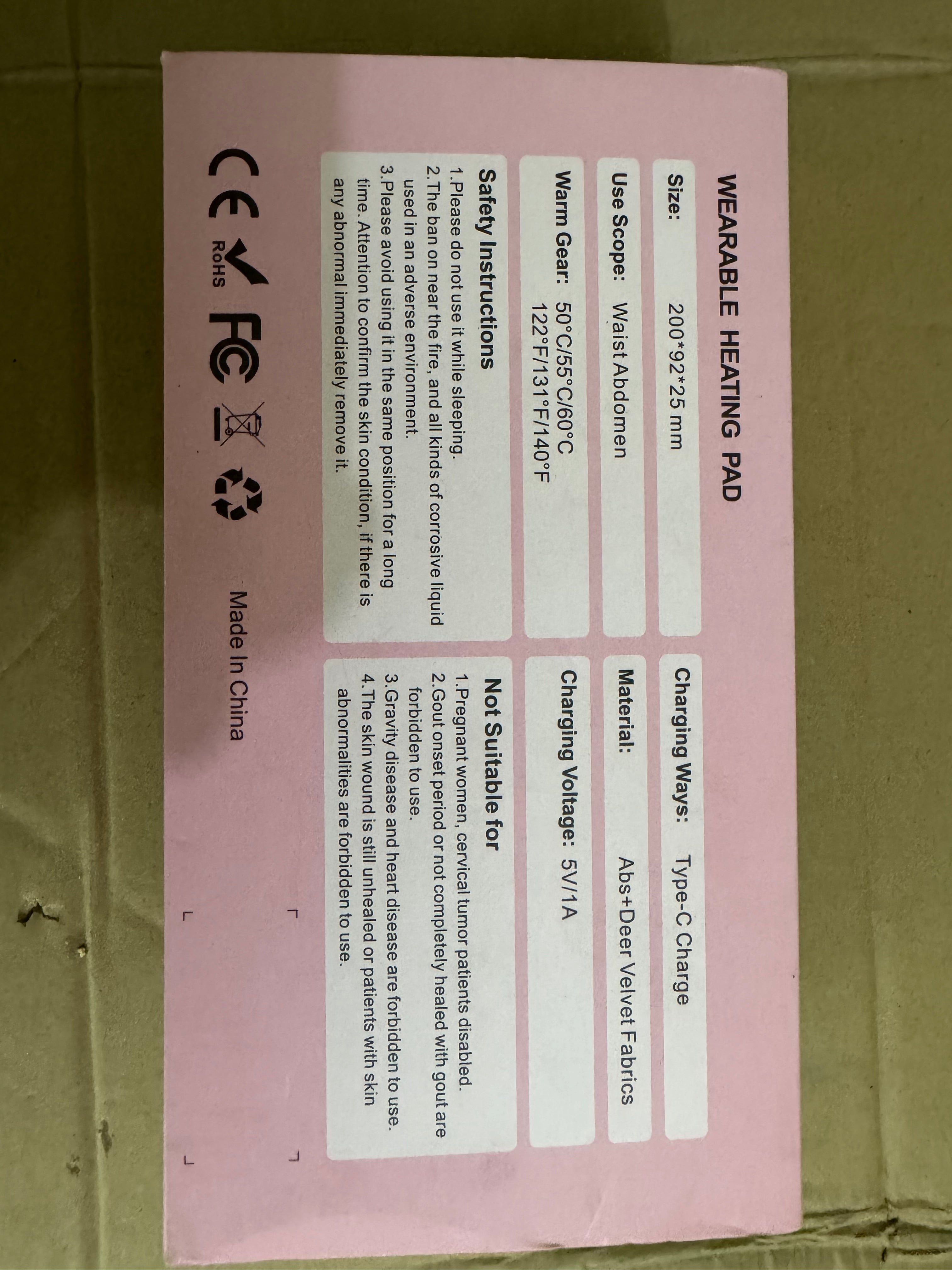 Lot Imported Wearable Heating Pad – Portable Menstrual & Waist Relief Belt