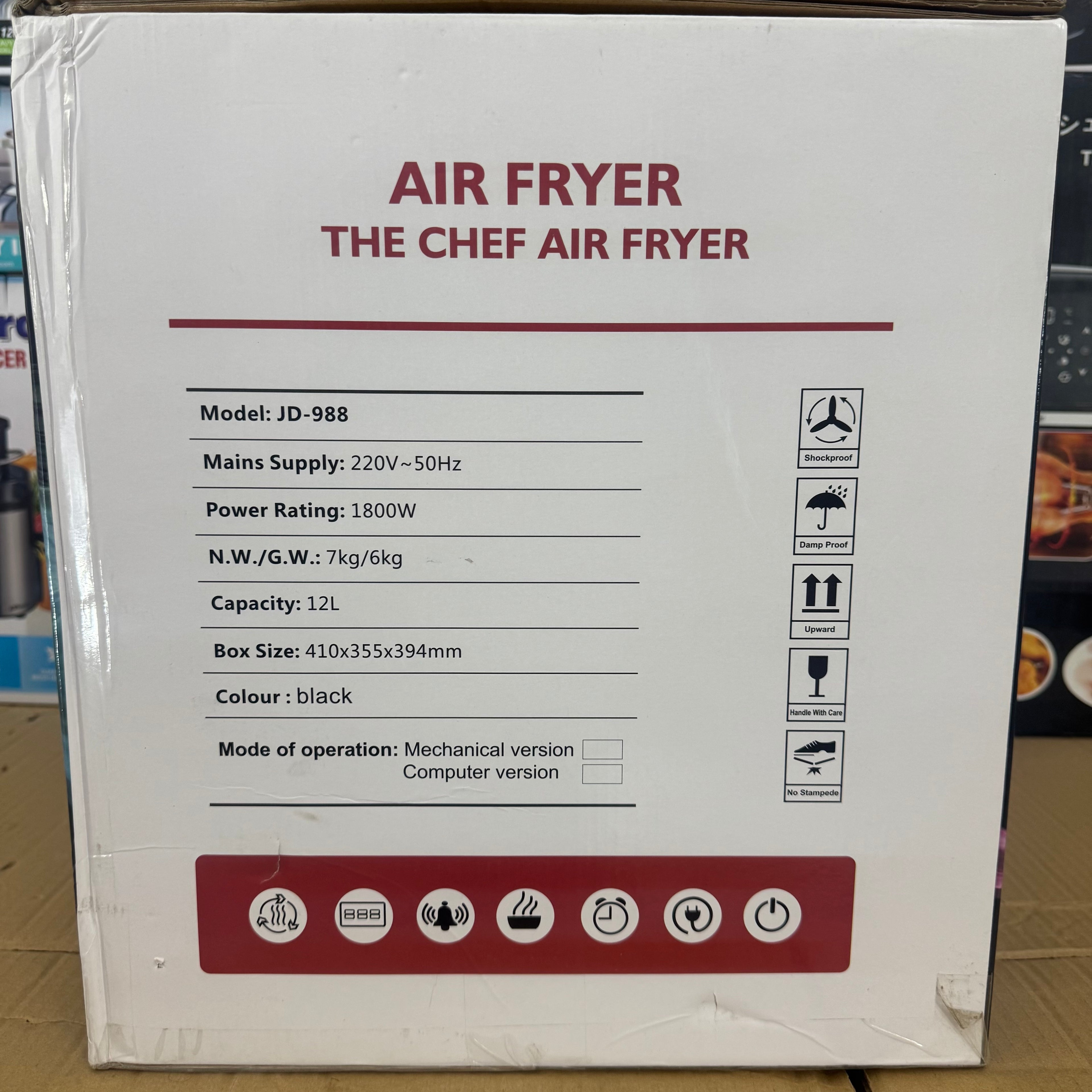 Hashama JD-988 The Chef Air Fryer Lot Imported