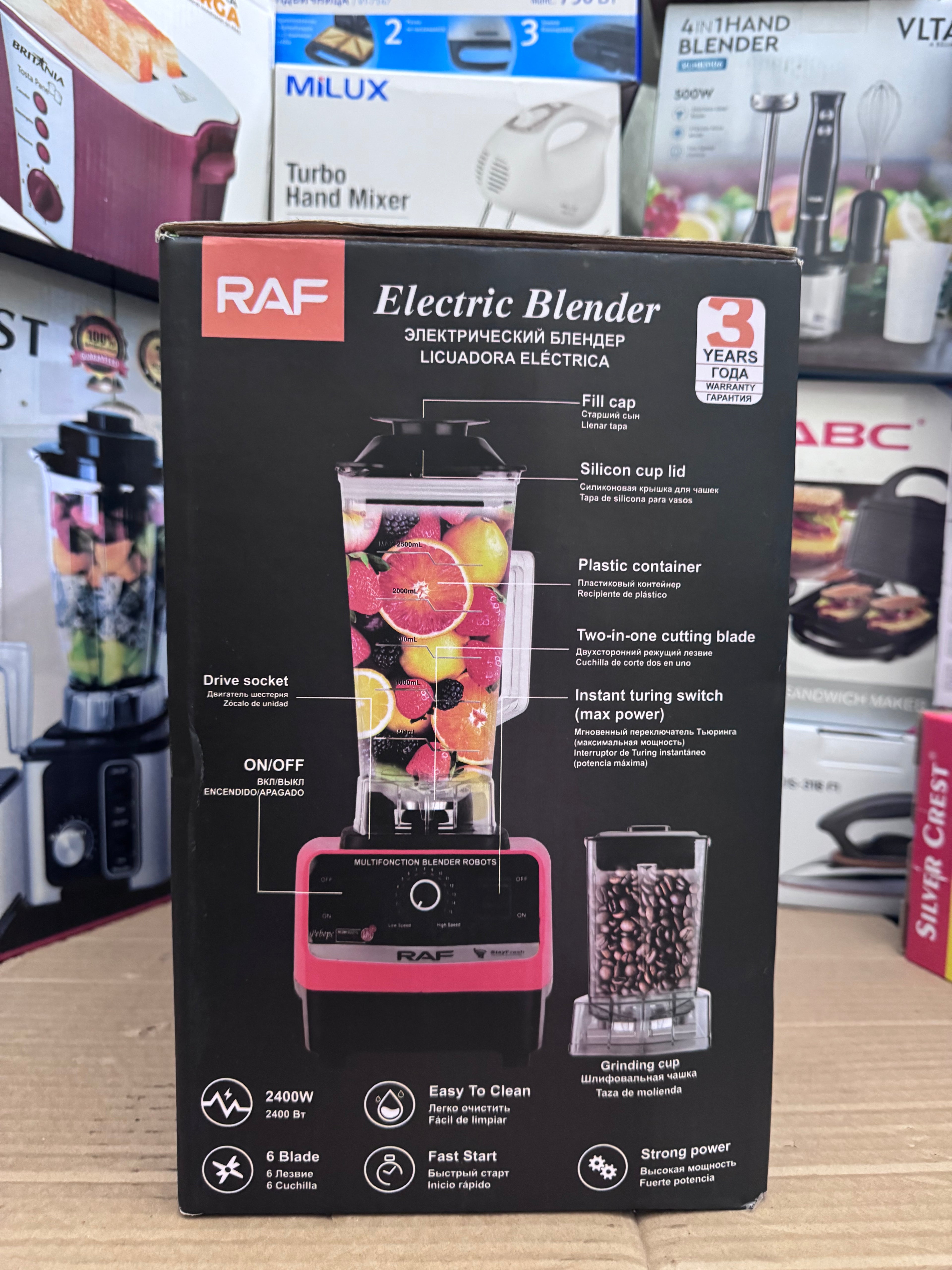 RAF Electric Blender 2400W 2.5L (Lot Imported) – Heavy Duty Kitchen Blender for Pakistani Homes