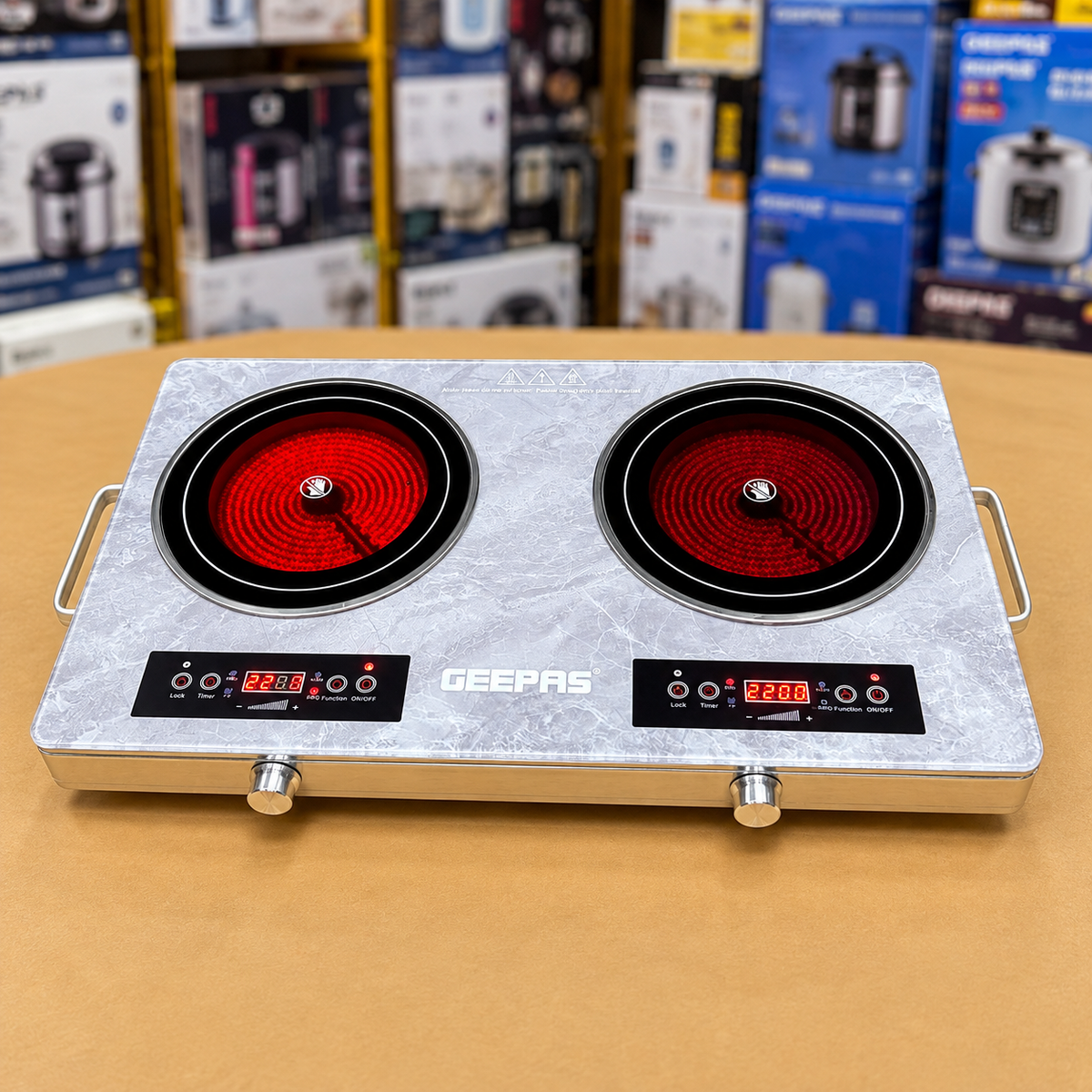 Geepas 4400W GIC6134P Digital Infrared Cooker – Double Cooking Hob