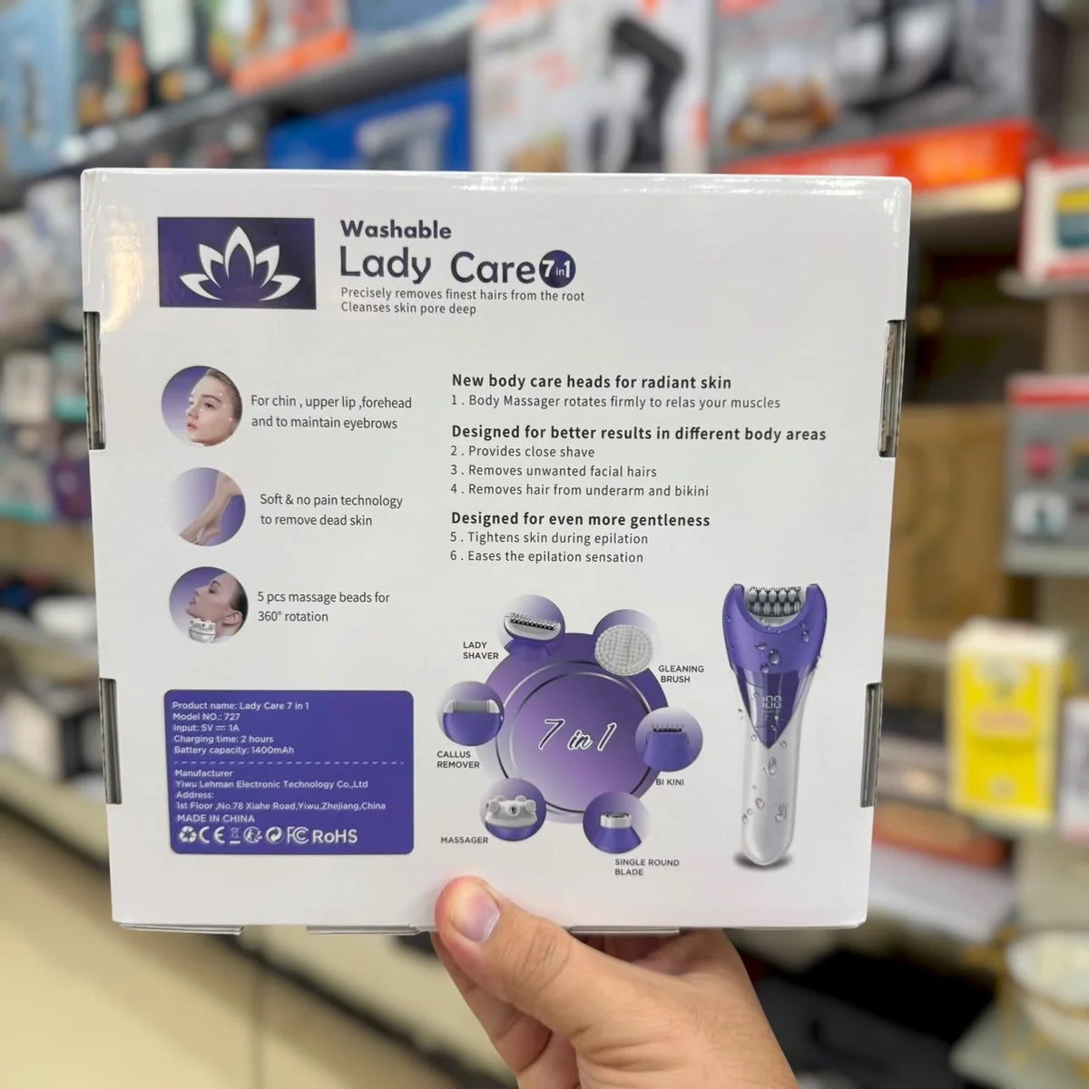7-in-1 Washable Lady Care Epilator