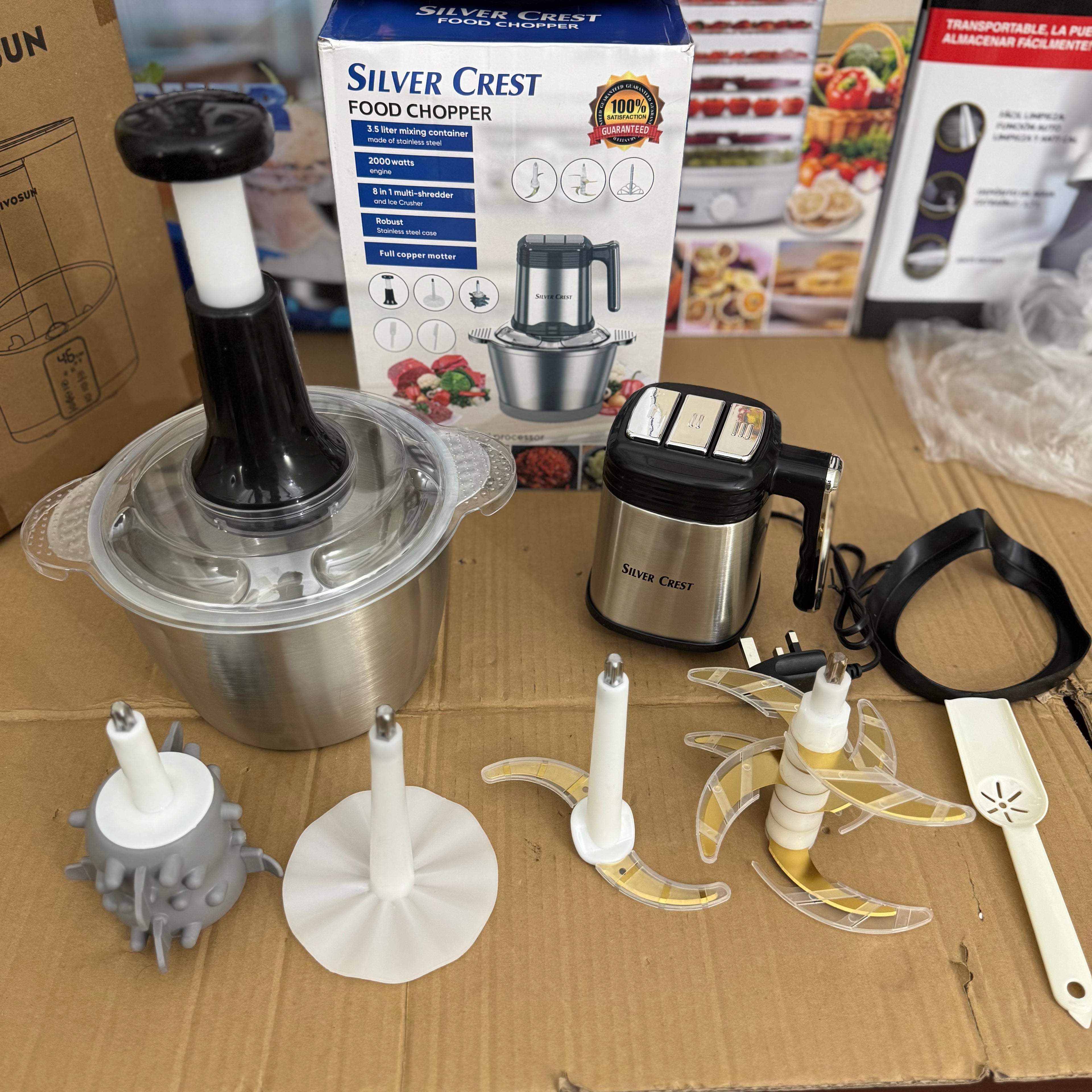 Silver Crest 3.5L Electric Food Chopper 8in1- 2000W Lot Imported