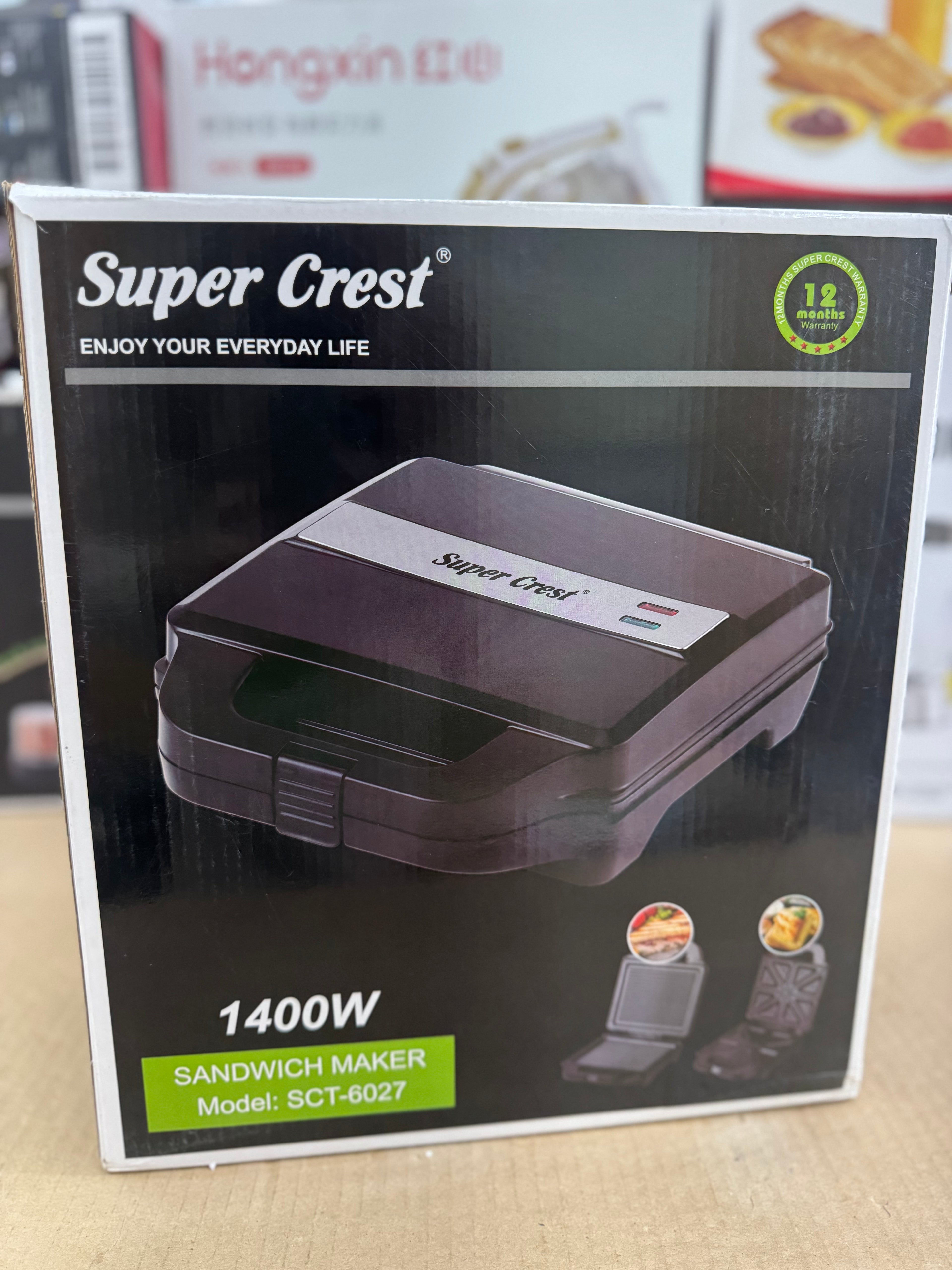 Super Crest 1400W Sandwich Maker SCT-6027