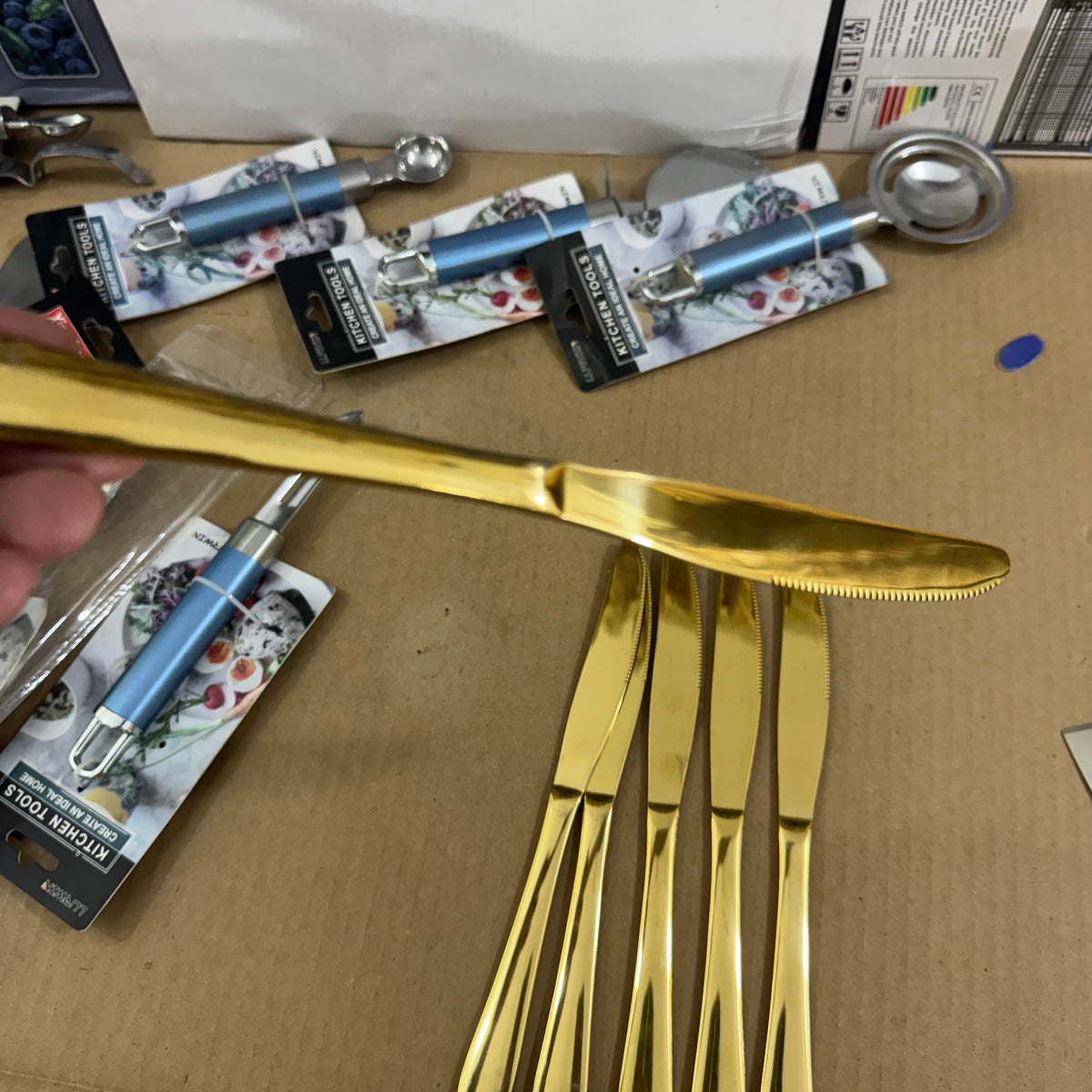 6 Pieces Premium Gold Stainless Steel Butter Knives Set