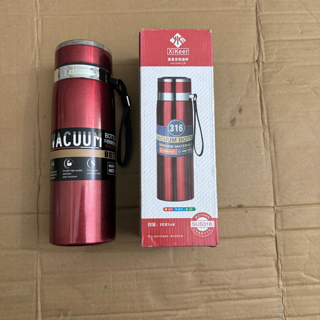 Lot Imported 316 Stainless Steel Vacuum Bottle 800ml – Hot & Cold Insulated Thermos Flask with Strap