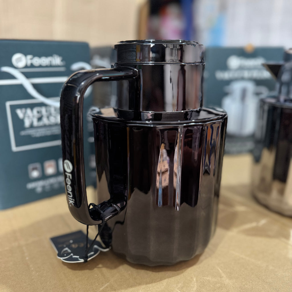 Feenik Vacuum Flask with Handle – Stainless Steel Insulated Coffee & Tea Thermos Jug (Table Top Use)