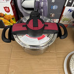 Uniqui 18/10 Stainless Steel Pressure Cooker Set - 8-Piece Multi-Size (5L + 7L) Induction Compatible Cookware with Steamer Basket and Glass Lid