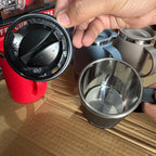 Midnight Black Insulated Stainless Steel Coffee Mug with Lid – 14oz Matte Thermal Cup