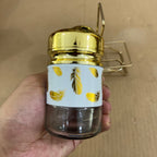 3-Piece Golden Glass Spice Jar Set JY3002