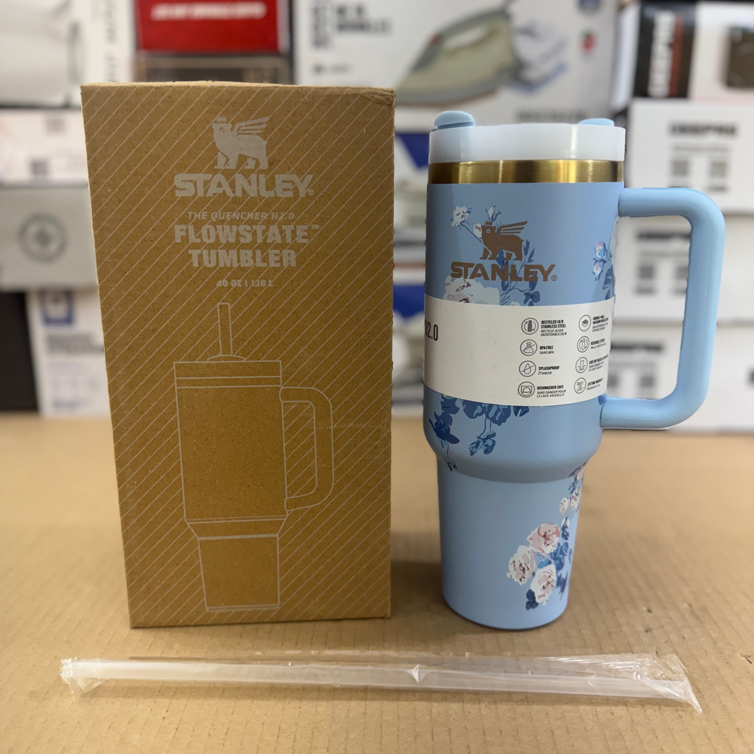 Stanley 40oz Quencher H2.0 (Blue Floral Edition) – Original Lot Imported