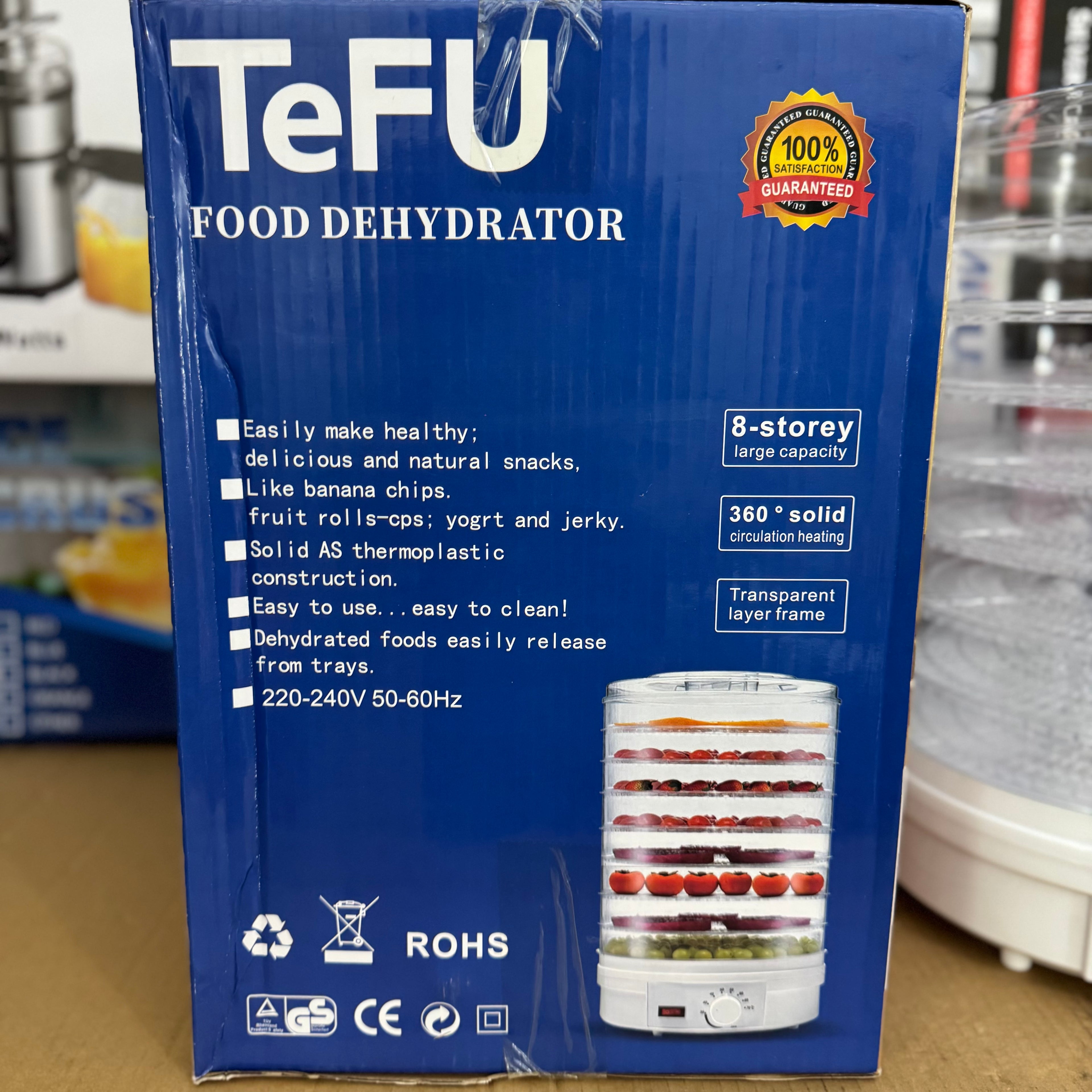 TeFu 8-Tray Food Dehydrator Machine – 360° Lot Imported