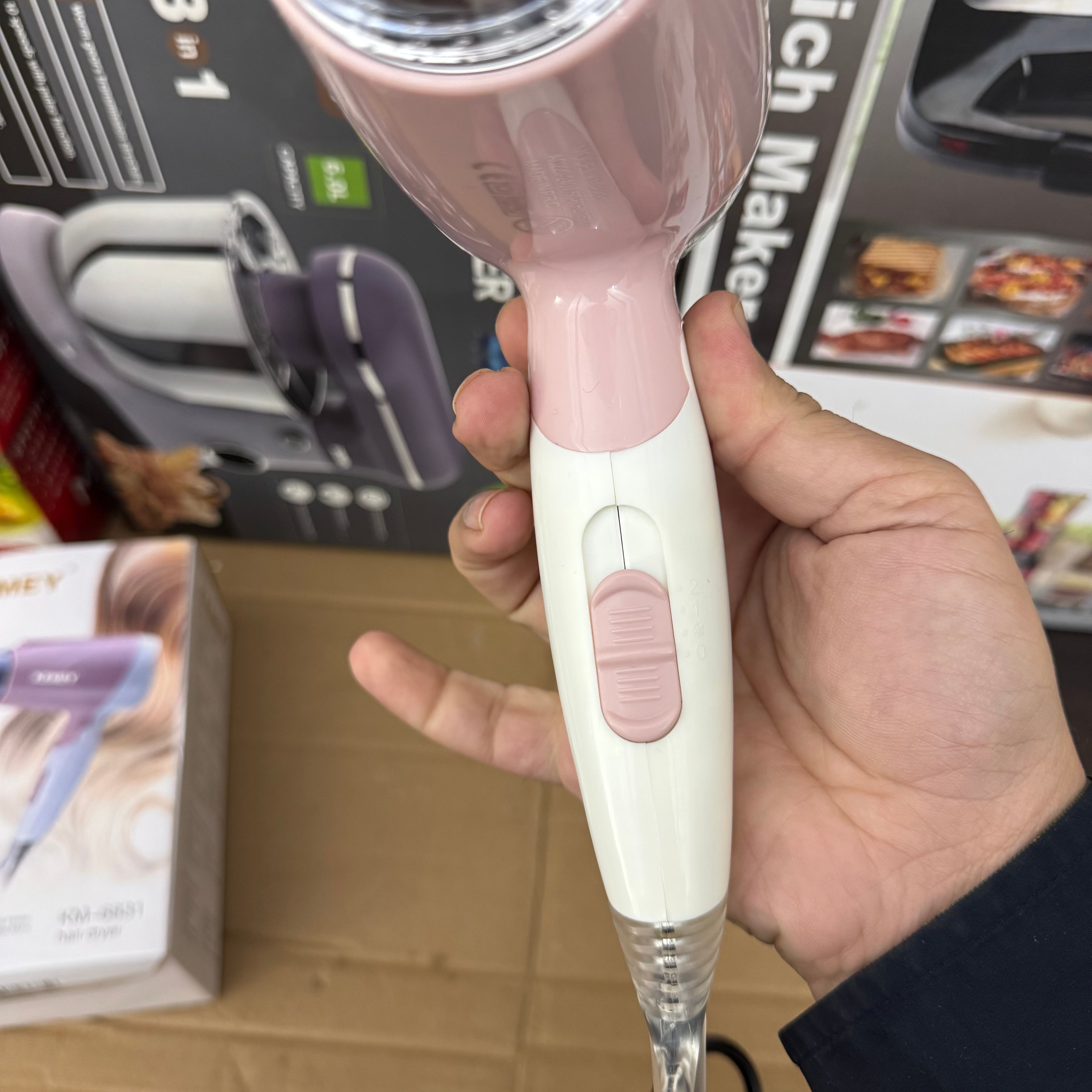 KEMEY KM-6831 Compact Hair Dryer -Efficiency Professional Blow Dryer