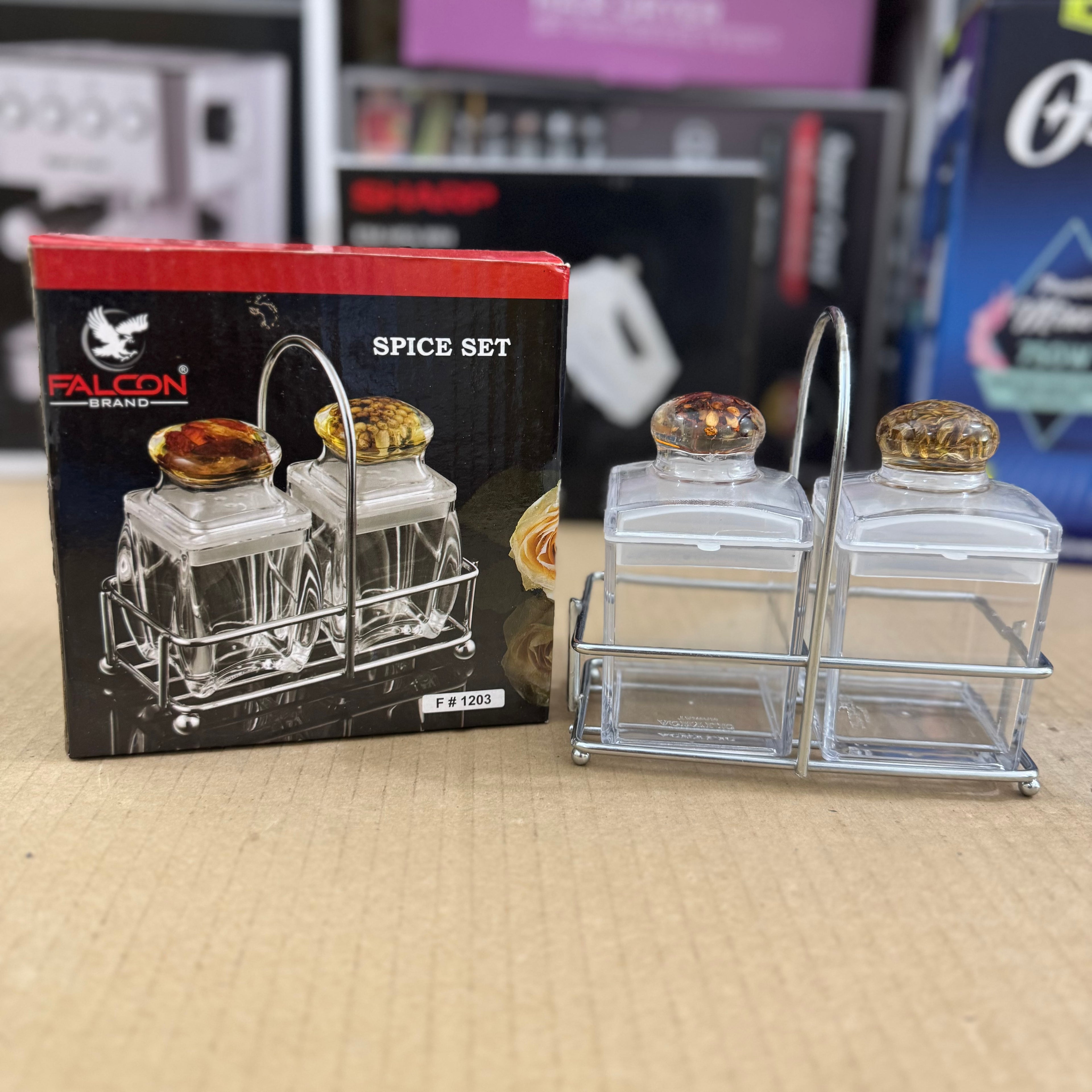 Falcon Brand 2-Piece Glass Spice Set