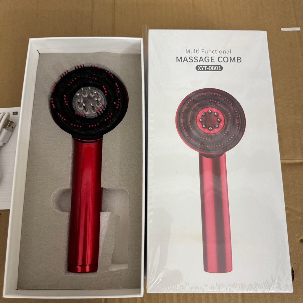 XYT-0801 Multi-Functional Electric Massage Comb – Scalp Massager Hair Growth Brush with Vibration & Red Light Therapy