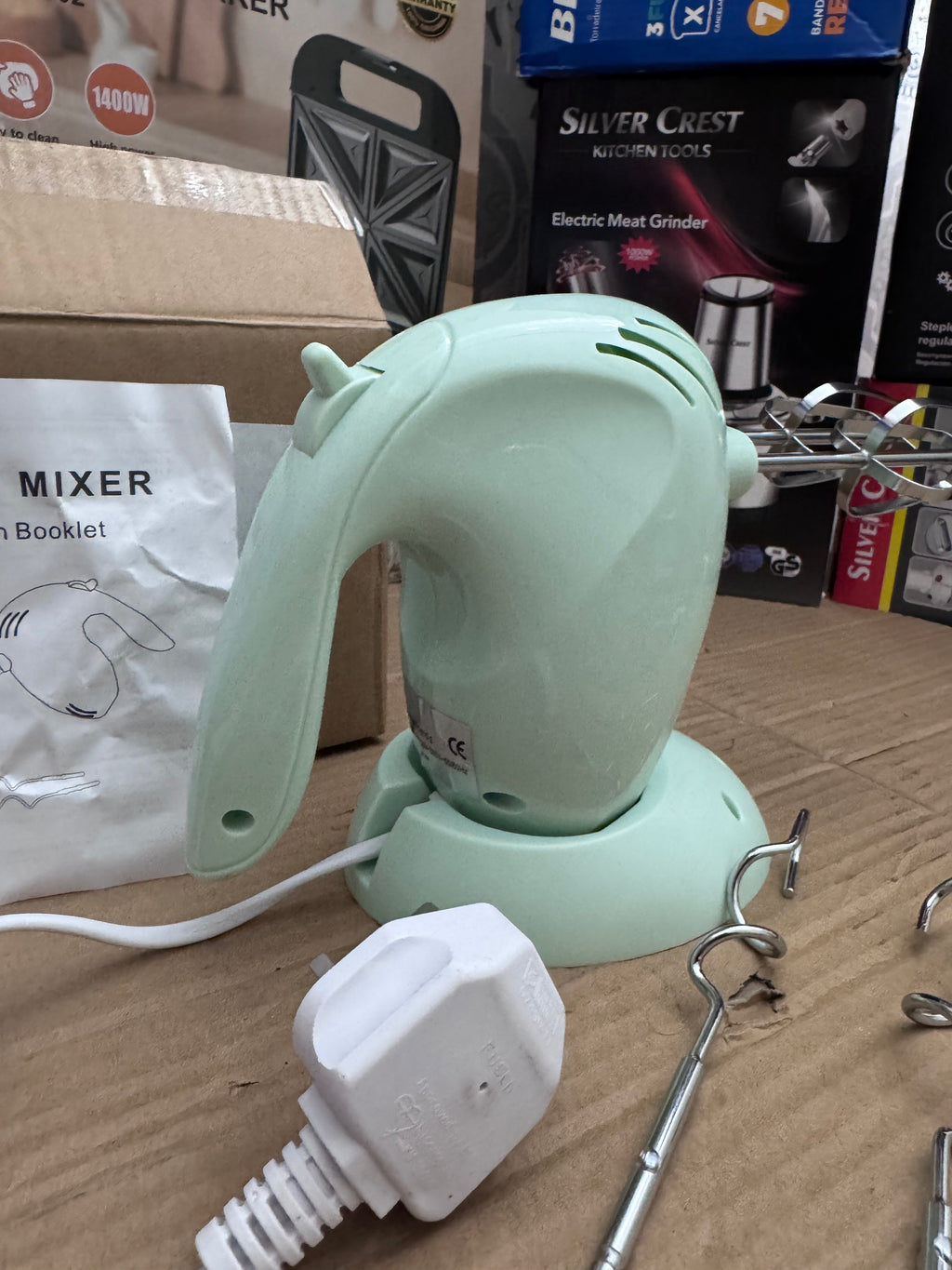 Lot Imported Electric Hand Mixer with Beaters & Dough Hooks – Turbo Kitchen Mixer Pakistan