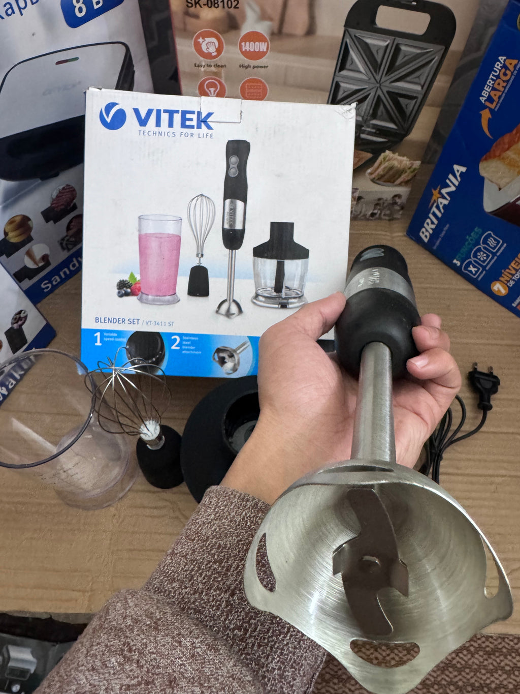 VITEK VT3411 ST Hand Blender Set 800W – Lot Imported | Multi-Function Blender for Kitchen