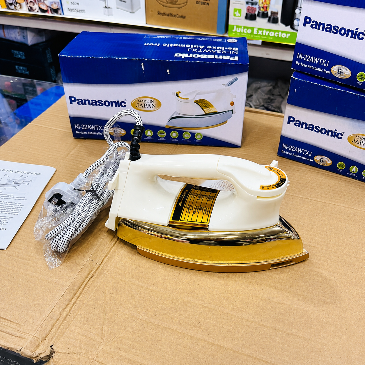 Panasonic NI-22AWTXJ Deluxe Automatic Dry Iron – Made in Japan, Non-Stick Soleplate, Adjustable Temperature