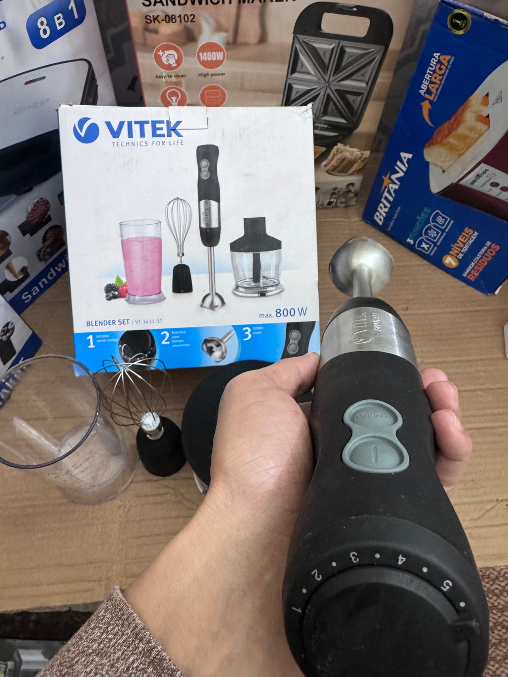 VITEK VT3411 ST Hand Blender Set 800W – Lot Imported | Multi-Function Blender for Kitchen