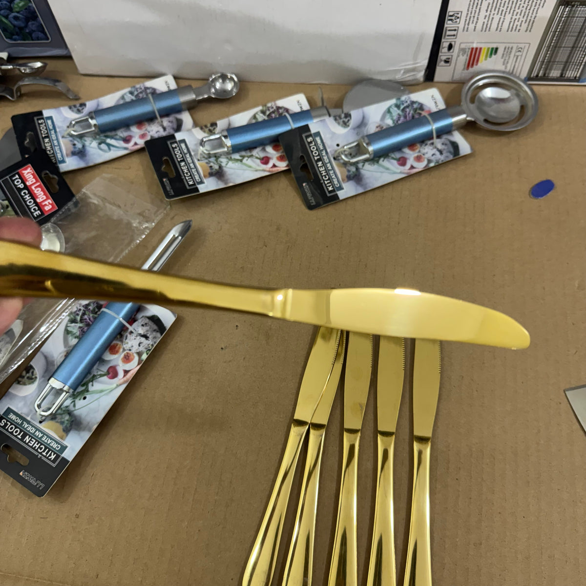 6 Pieces Premium Gold Stainless Steel Butter Knives Set