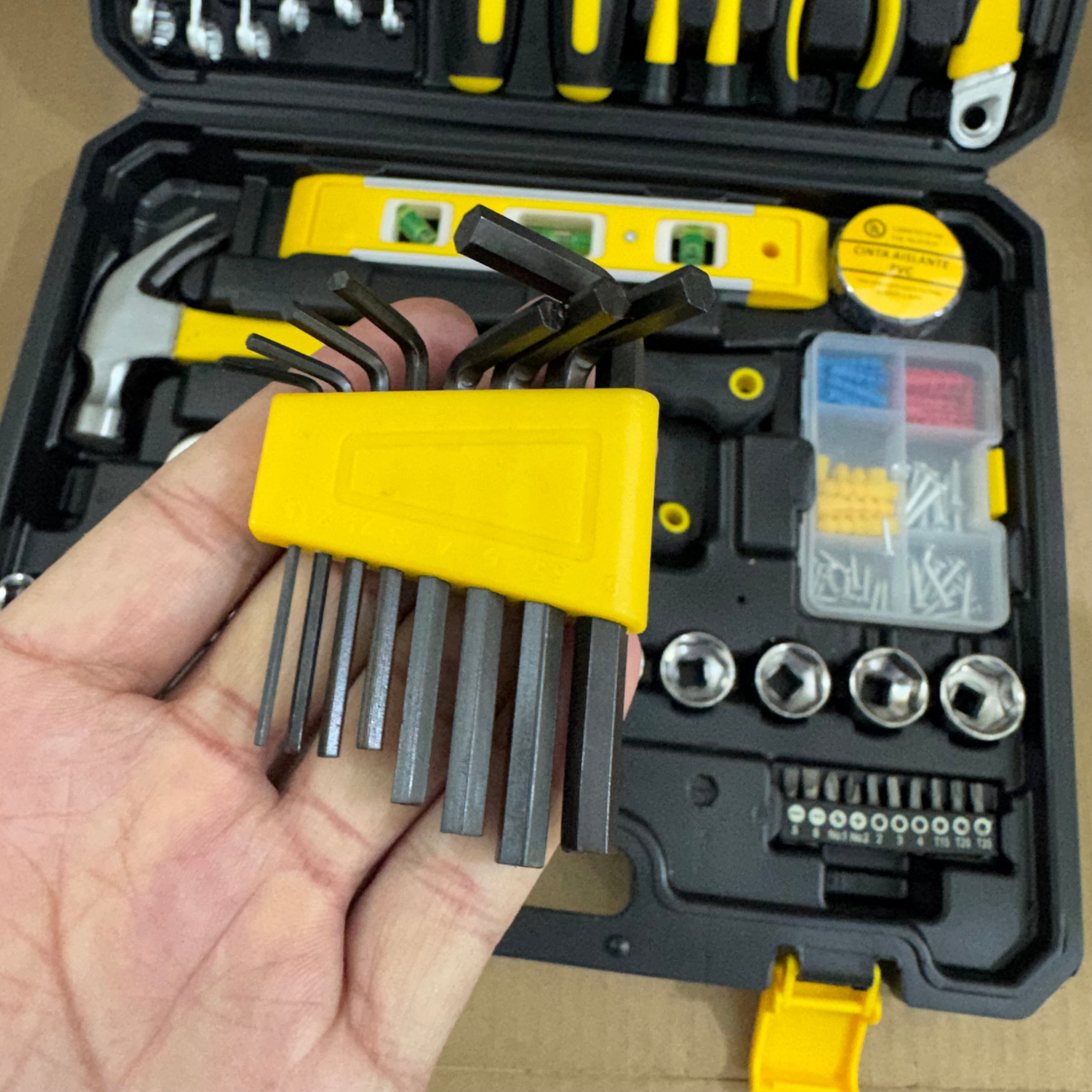 108-Piece Universal Tool Kit - Complete Home DIY Hardware Set with Carry Case German
