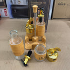 4-Piece Glass Condiment & Oil Set