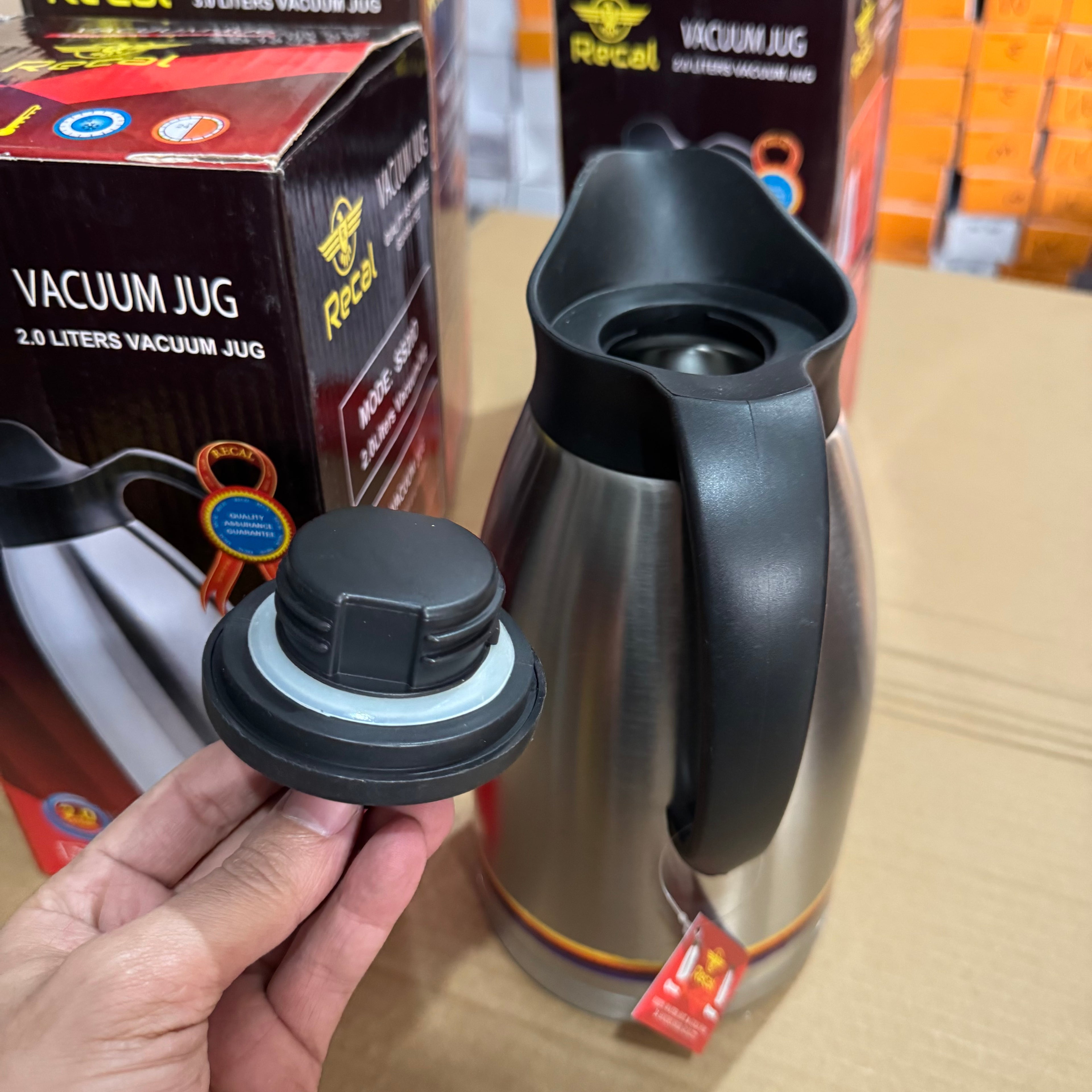 Lot Imported Recal Stainless Steel Vacuum Jug - 2.0L & 3.0L Insulated Thermal Flask