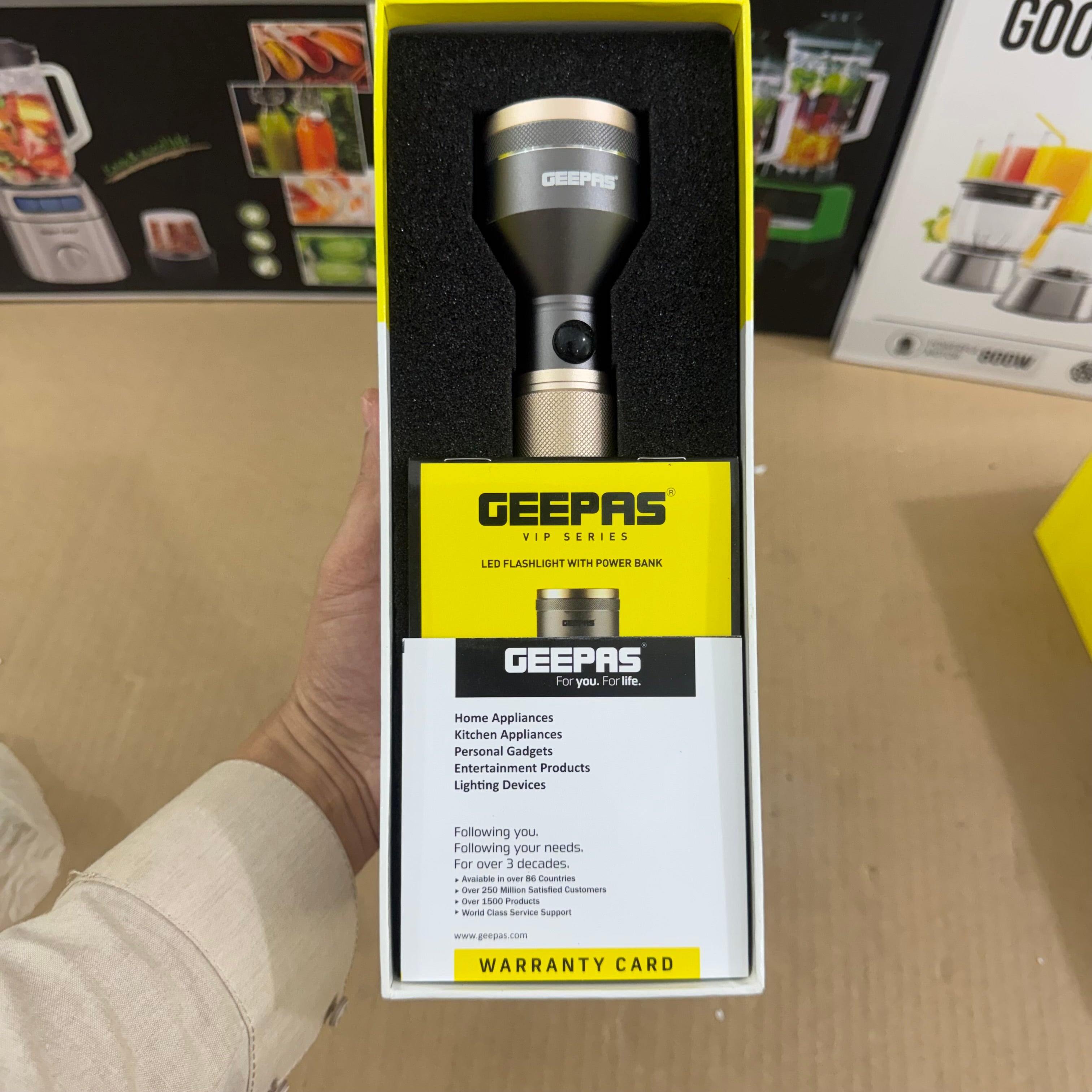Geepas Rechargeable LED Flashlight GFL3827N