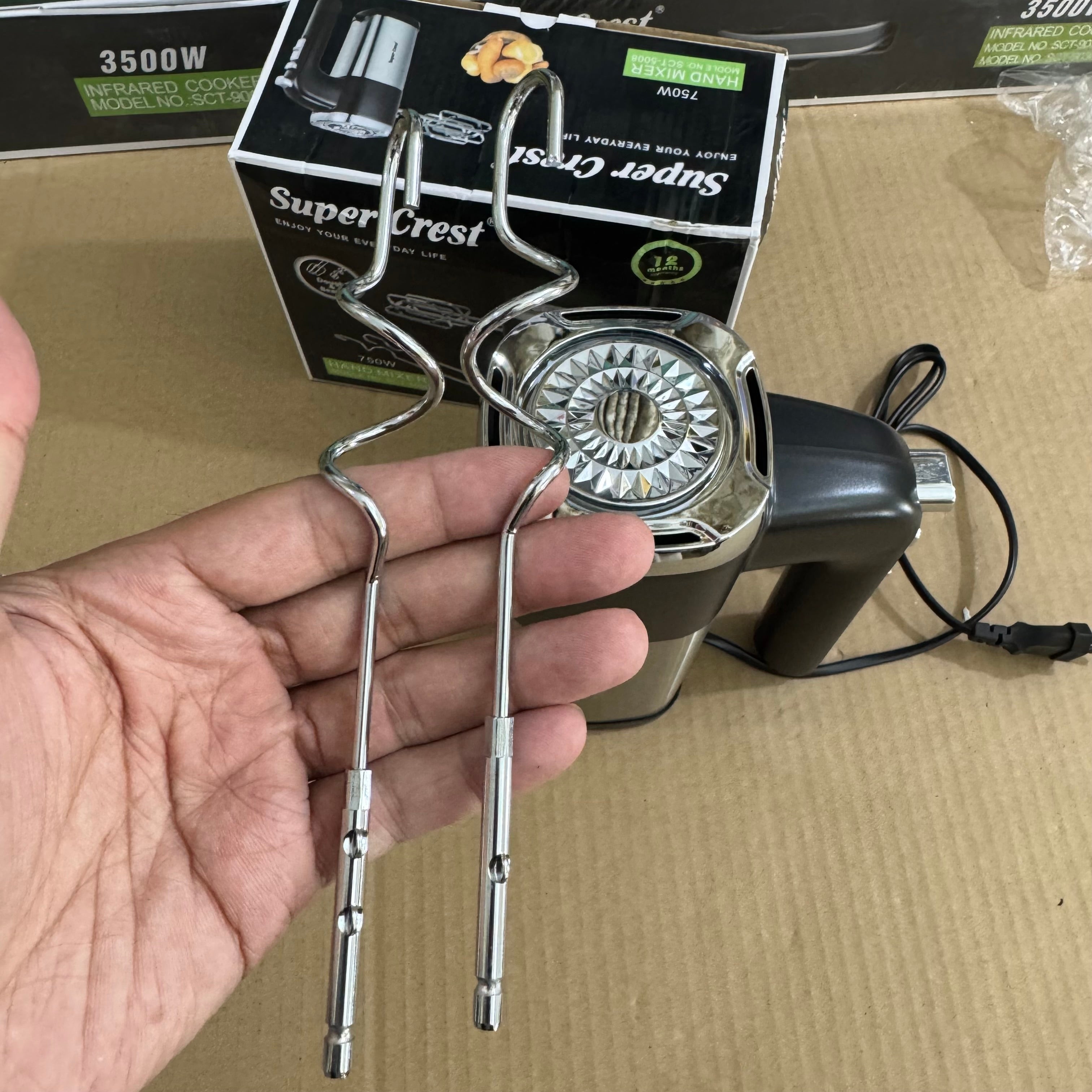 Super Crest 750W Electric Hand Mixer - Model SCT-5008 Lot Imported