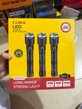 COBA CB-2074-3 LED Rechargeable Flashlight Set – 3 Pieces, Type-C Charging & Zoom