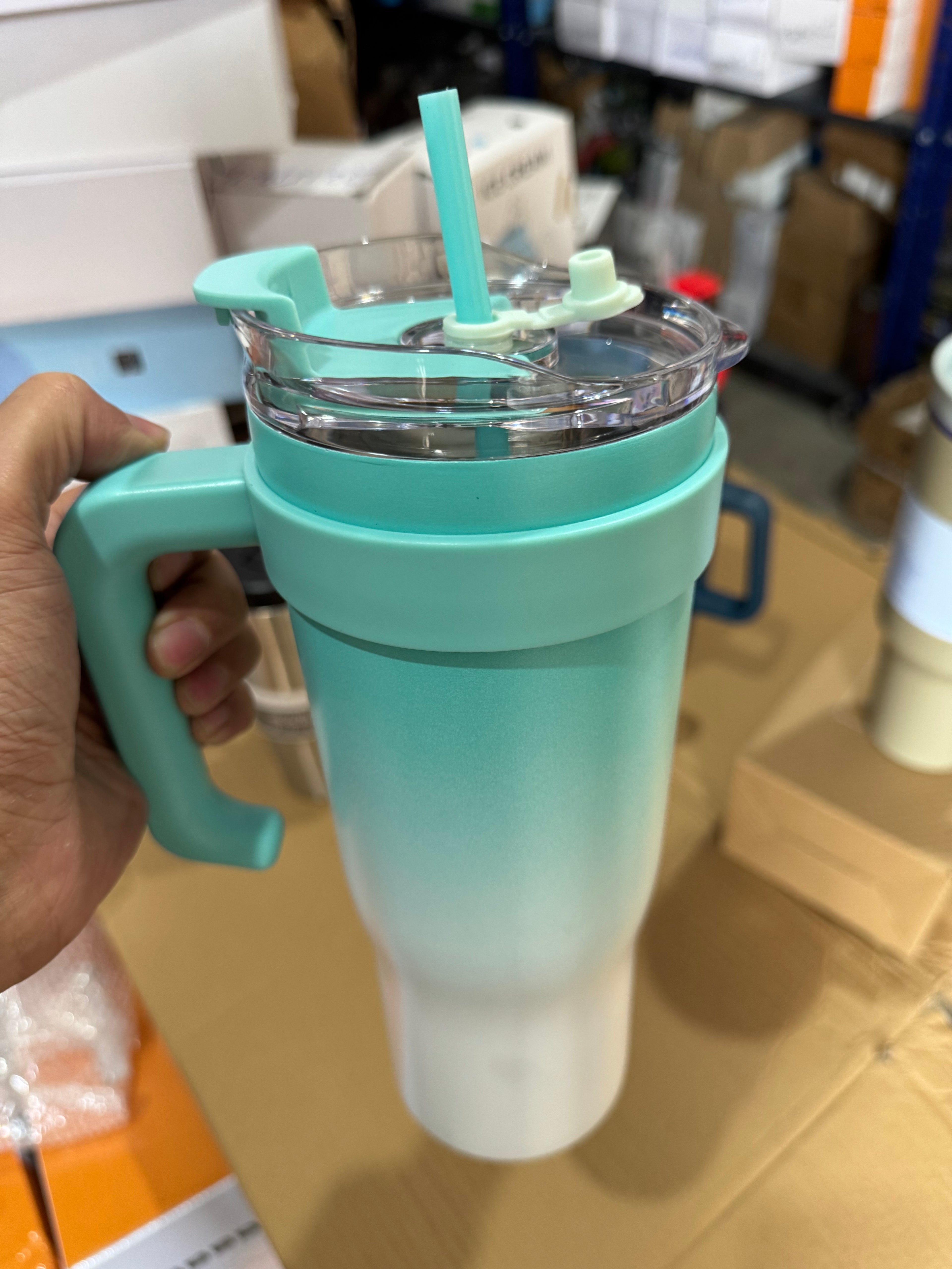 Gradient Insulated Tumbler with Handle | 1200ml Stainless Steel Travel Mug