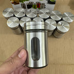 12-Piece Stainless Steel Spice Jar Set