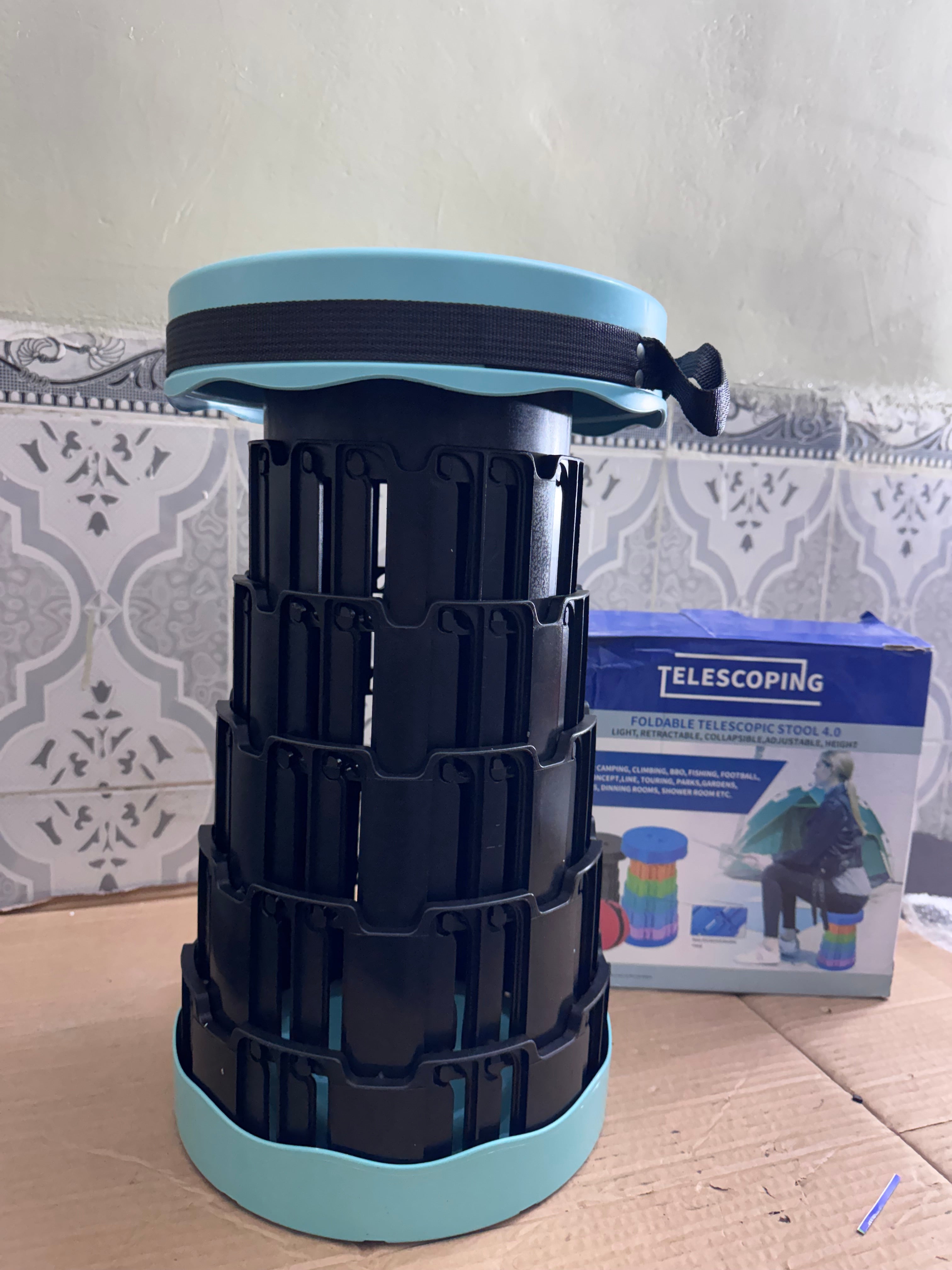 Lot Imported Foldable Telescopic Stool 4.0 – Portable Adjustable Camping Stool for Outdoor & Travel | Pakistan