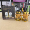 Piece-2 Wood-Style Condiment Set
