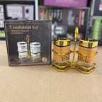 Piece-2 Wood-Style Condiment Set