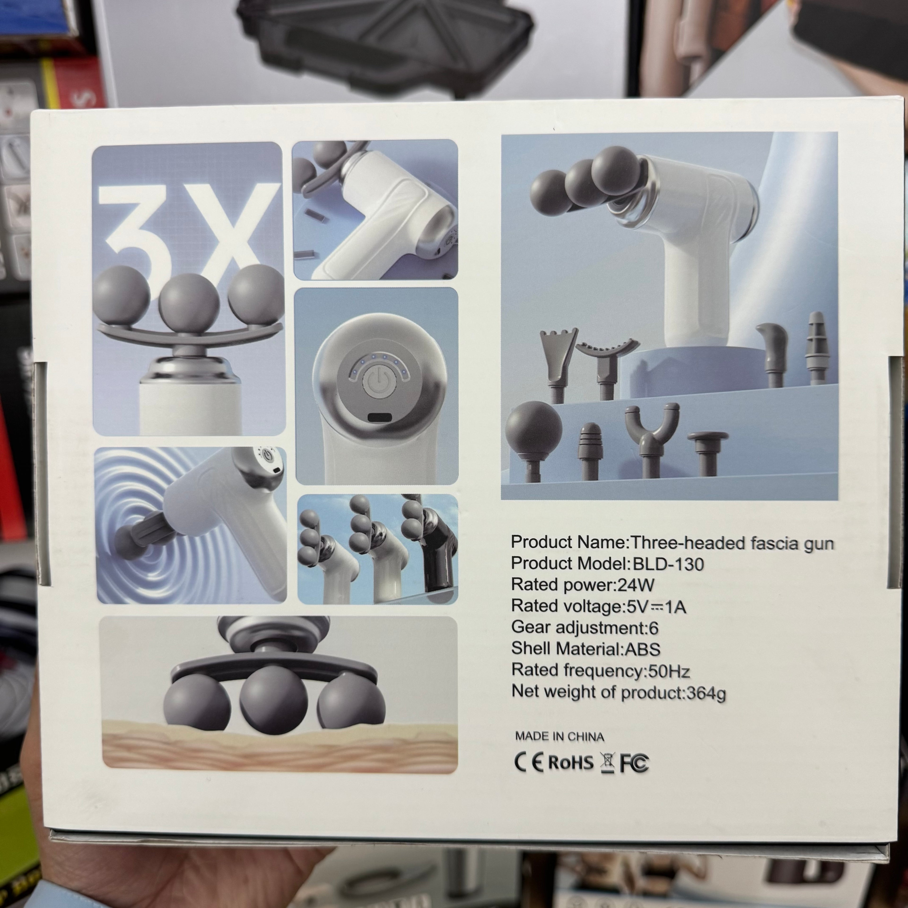 Blueidea BLD-130 9-in-1 Three-Headed Fascia Massage Gun