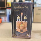 4-Piece Glass Condiment & Oil Set