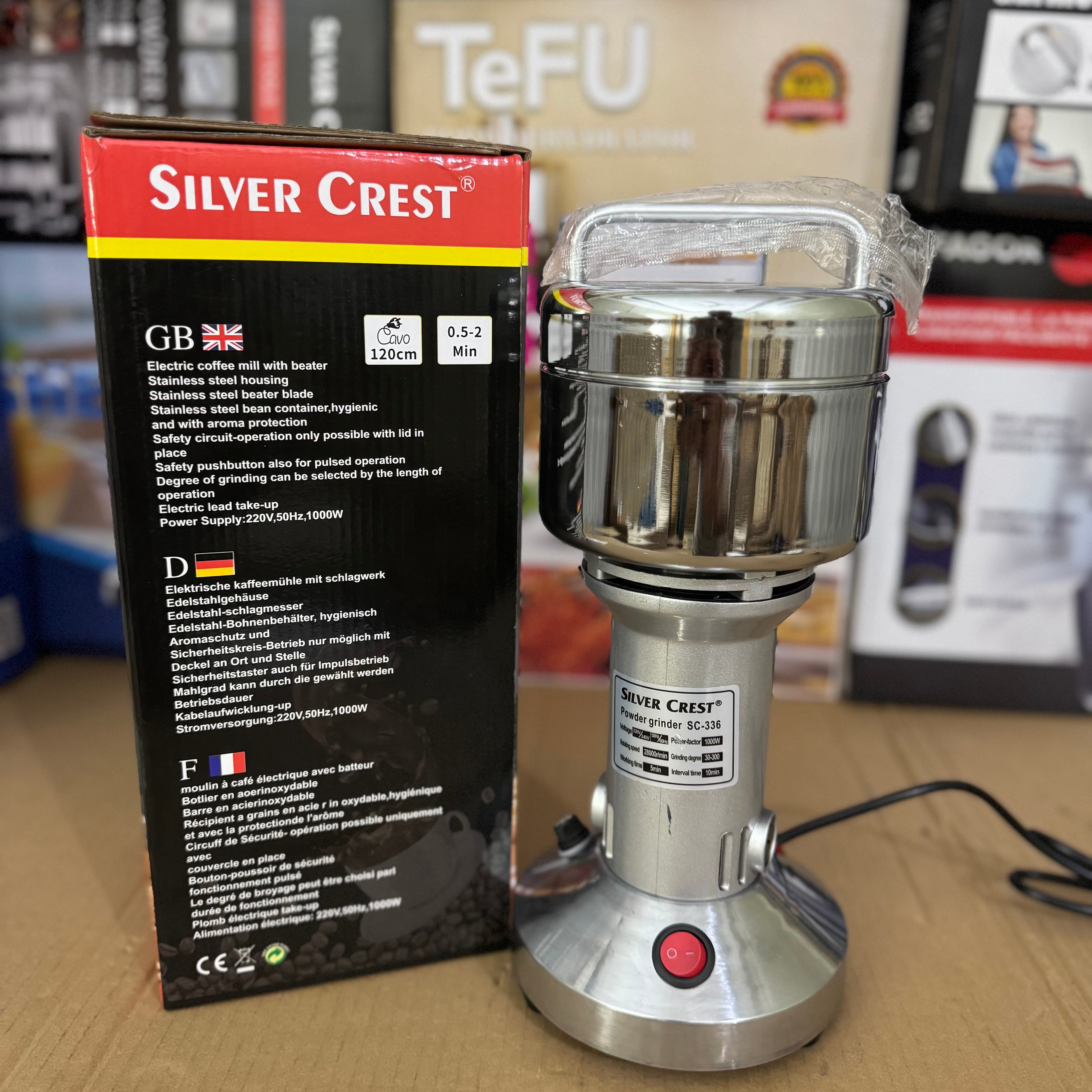 Silver Crest Powder Grinder 1000W (Lot Imported) – 150g Capacity | Heavy Duty Spice & Grain Grinder – Pakistan