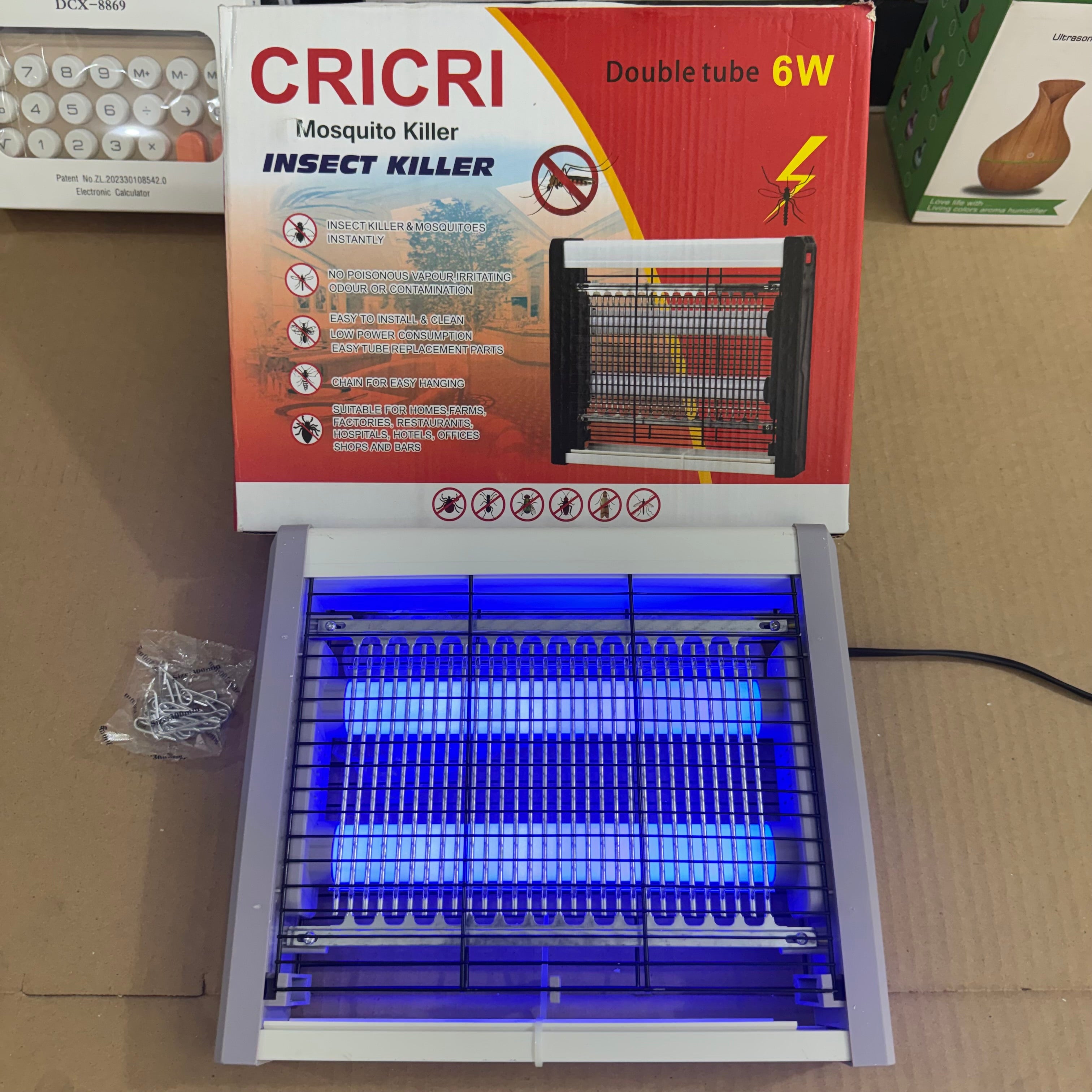 CRICRI 6W Double Tube Electric Mosquito & Insect Killer Lamp - SCT-9004 Lot Imported