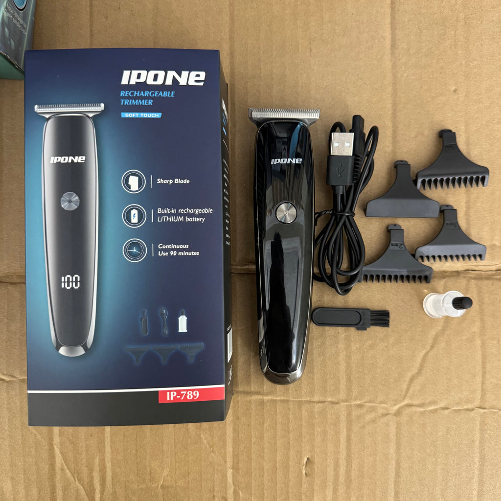 Lot Imported Ipone IP-789 Rechargeable Trimmer - 90 Min Use Cordless Hair Clipper