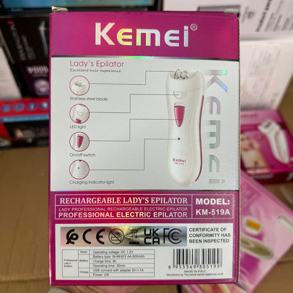Lot Imported Silky Smooth Skin with the Lot Imported Kemei KM-519A Hair Remover