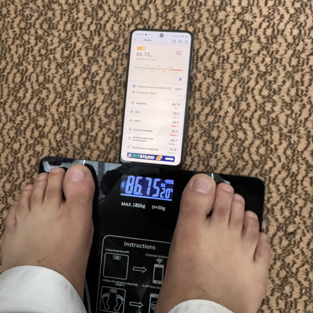 Smart Bluetooth Body Fat Scale - Digital BMI Bathroom Scale with Smartphone App Sync, 180kg Capacity