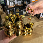 Luxury Gold Ball Cutlery Set - 7-Piece Dessert Fork & Spoon Kit