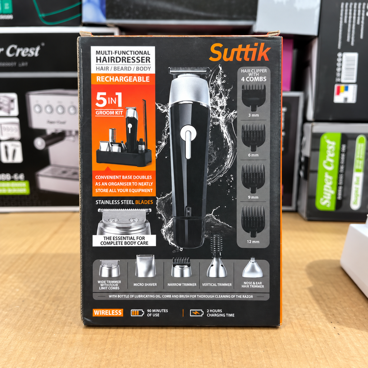 Suttik 5-in-1 Rechargeable Hair Clipper & Grooming Kit