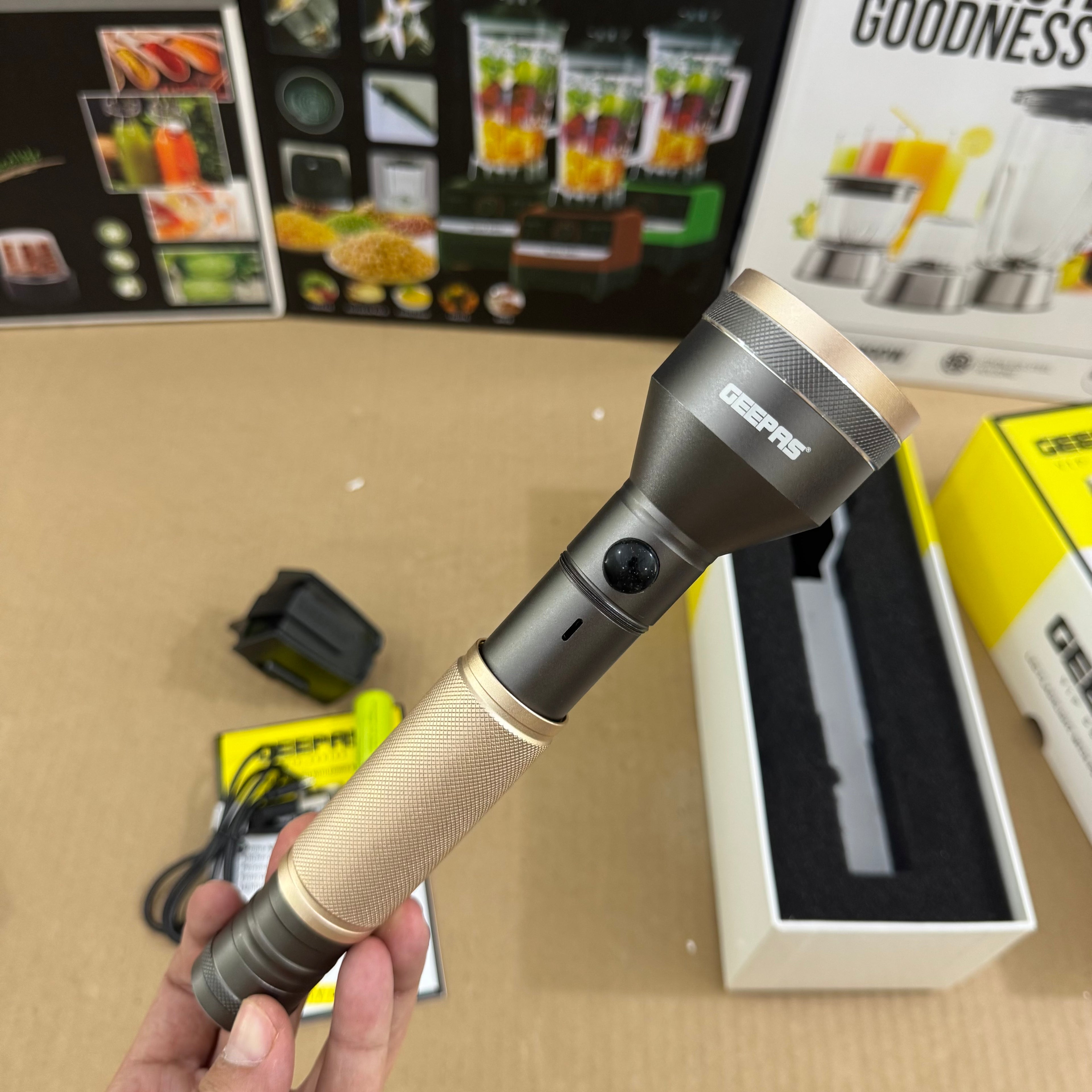 Geepas Rechargeable LED Flashlight GFL3827N