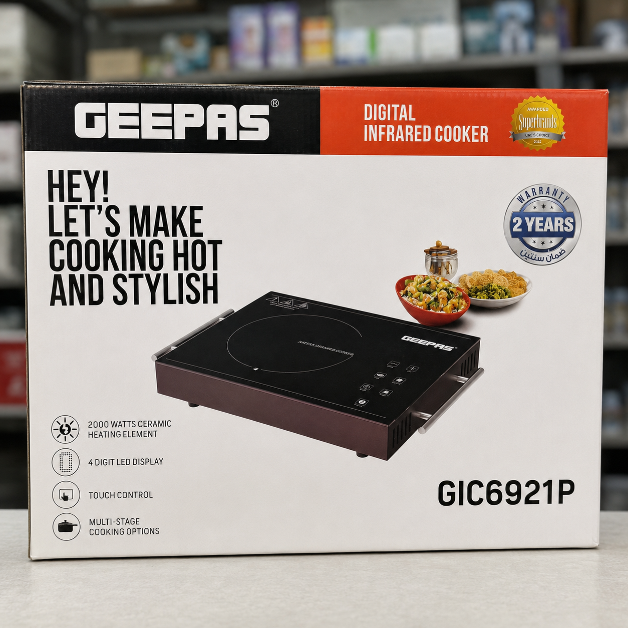 Geepas Digital Infrared Cooker GIC6921P - 6Month warranty