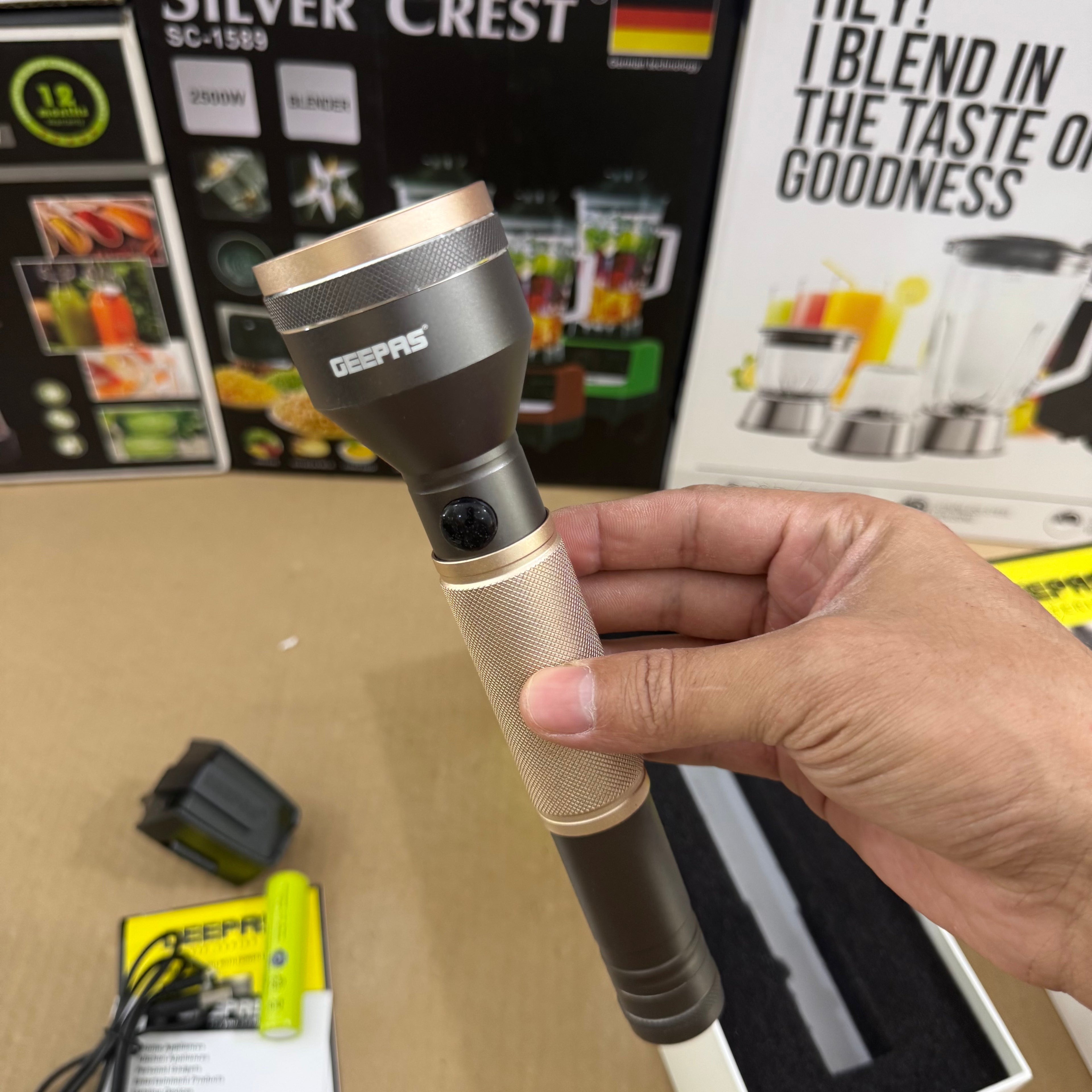 Geepas Rechargeable LED Flashlight GFL3827N