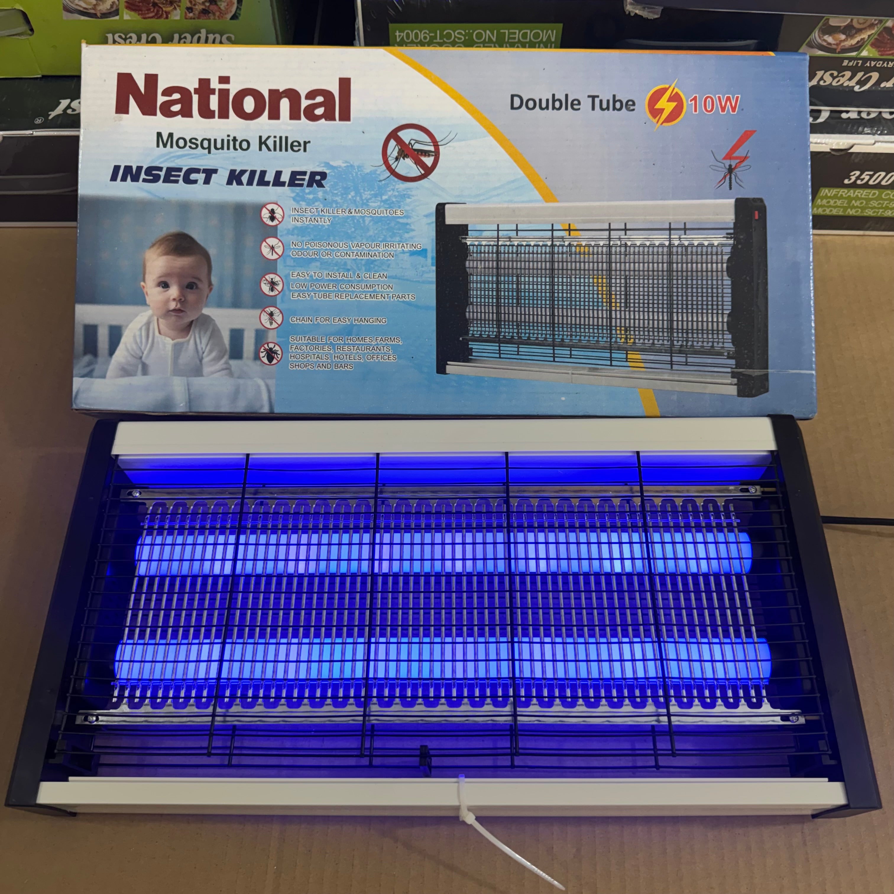 National Double Tube 10W Electric Mosquito & Insect Killer - Lot Imported